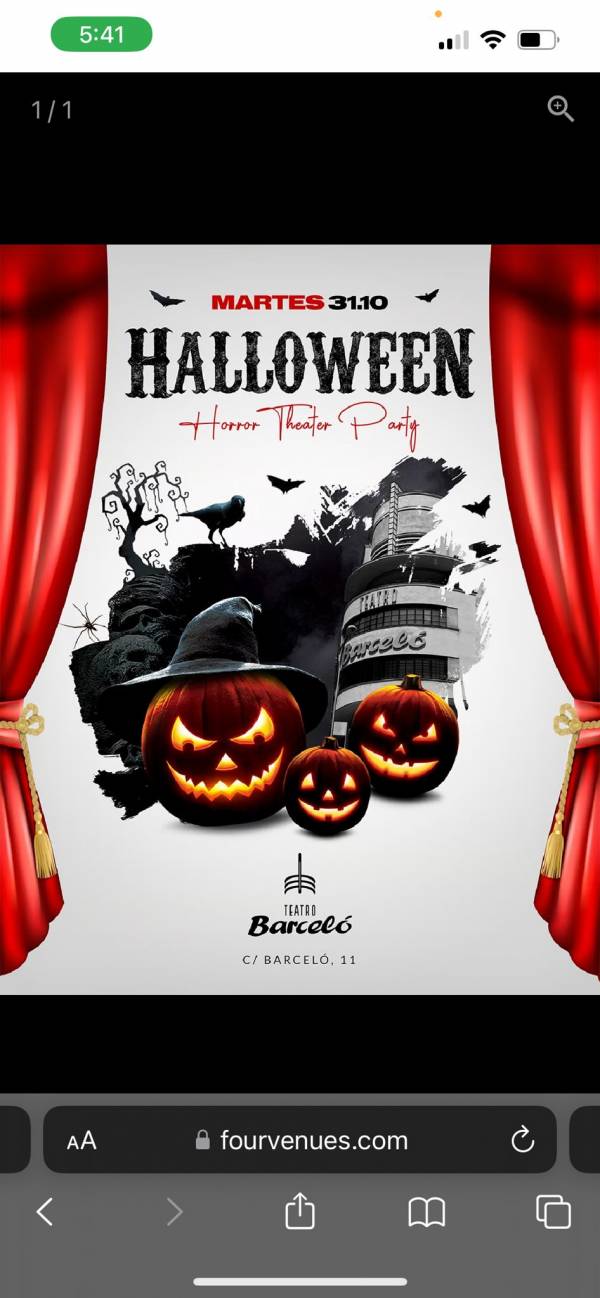 Fiesta Halloween Teatro Barcelo